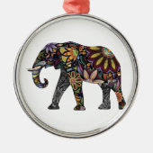 Elephant Colorful Metalen Ornament (Voorkant)