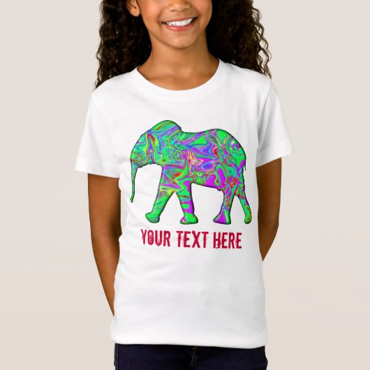 Elephant Colorful Pajamas Funny Kinder Cool Sjablo T-shirt (Voorkant)