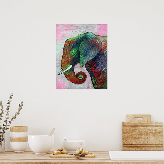Elephant Colors Poster (Keuken)