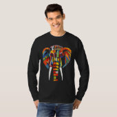 Elephant colourful artwork  animal motif animal el t-shirt (Voorkant volledig)