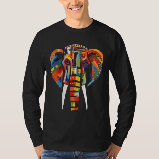 Elephant colourful artwork  animal motif animal el t-shirt (Voorkant)