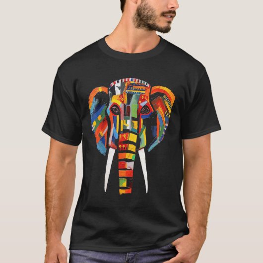 Elephant colourful artwork  animal motif animal el t-shirt (Voorkant)