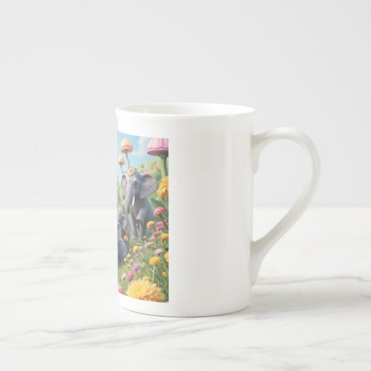 Elephant colourful whimsical mug porselein kop (Rechts)
