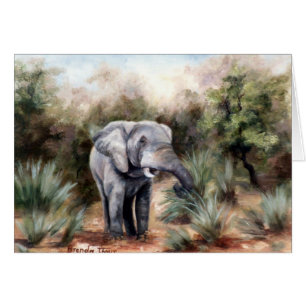 Elephant ComingThrough Blank-kaart