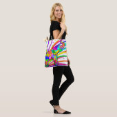 Elephant Confetti Colorful Art Safari Tote Bag (Op model)