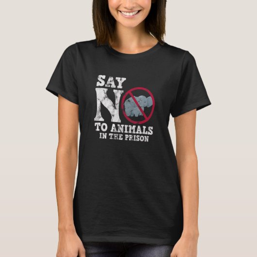 Elephant Conservation say No tegen Animals in PRI T-shirt (Voorkant)