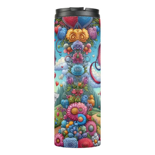 Elephant Couple Bicycle Wedding Thermosbeker (Achterkant)