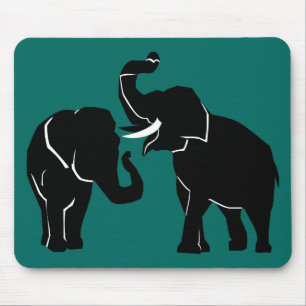 Elephant Couple Custom Colors Muismat