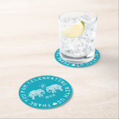 Elephant Couple Love Heart Custom Weddenschap Favo Ronde Kartonnen Onderzetter (Insitu)