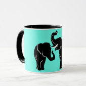 Elephant Couple Mok Aangepaste kleuren (Voorkant links)