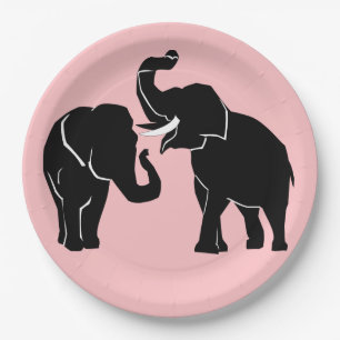 Elephant Couple Papier Borden Papieren Bordje