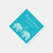 Elephant Couple Tons of Love Custom Wedding Servet (Hoek)