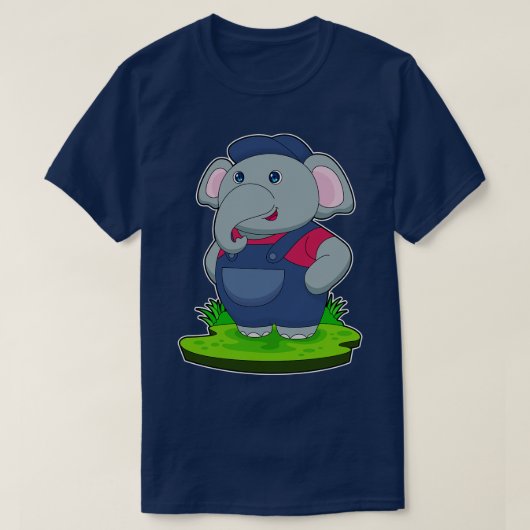 Elephant Craftsman Overalls T-shirt (Design voorkant)