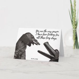 Elephant & Crocodile Kipling Quote Kaart