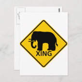 Elephant Crossing Highway Sign Briefkaart (Voorkant / Achterkant)