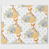 Elephant Cub Cute Nursery Baby Gift New Born Cadeaupapier (Vlak)