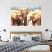 Elephant cuddle Canvas omgeven (Insitu (Slaapkamer))