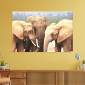 Elephant cuddle Canvas omgeven Afdruk (Insitu (Woonkamer))