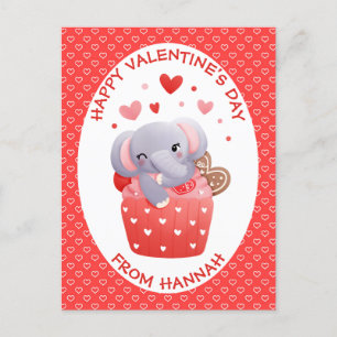 Elephant cupcake Kind Valentijn Briefkaart