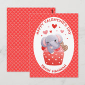 Elephant cupcake Kind Valentijn Briefkaart (Voorkant / Achterkant)