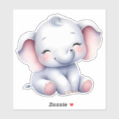 Elephant Custom Cut Scrapbooking Sticker (Vel)