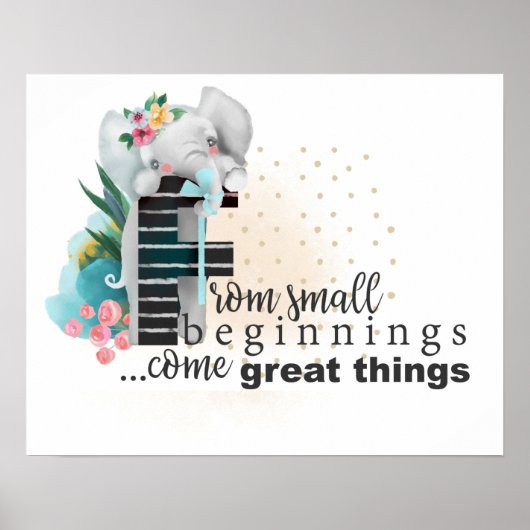 Elephant Cute Baby Gezegde Florence Poster (Voorkant)