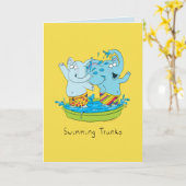 Elephant Cute Kinder Kaart (Gele Bloem)