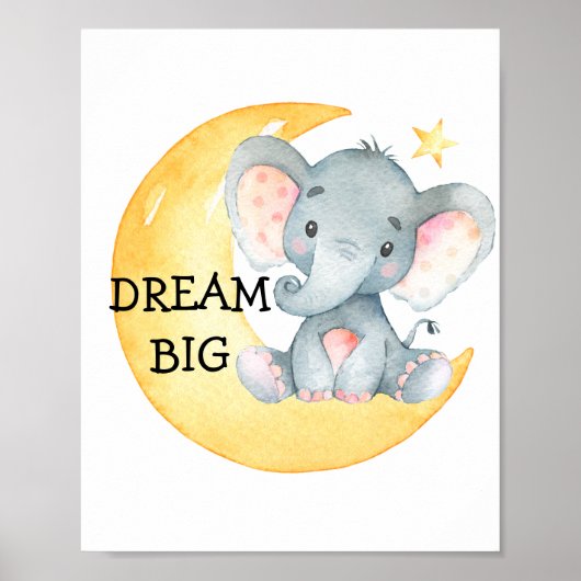 Elephant Cute Quote Nursery Print Baby Poster (Voorkant)