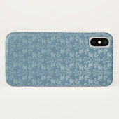 Elephant damask blue patterned iPhone case (Achterkant (horizontaal))