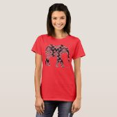 Elephant damask grafische kunst op t-shirt (Voorkant volledig)