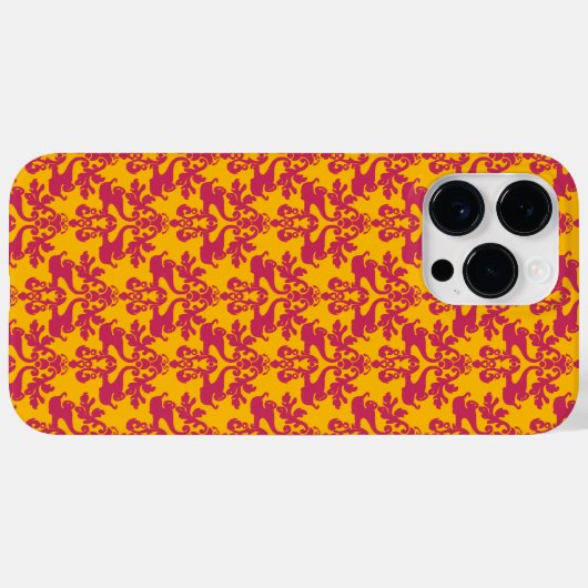 Elephant damask mauve golden oranje Case-Mate iPhone case (Achterkant (horizontaal))