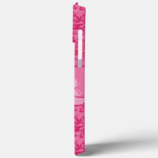 Elephant damask roze korte naam ipad case (Achterkant / Links)