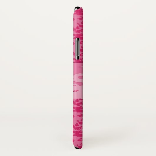 Elephant damask roze korte naam iphone case (Achterkant / rechts)