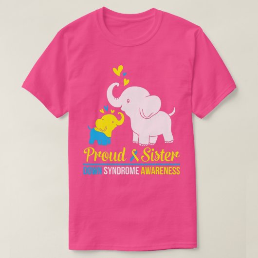 Elephant Dance Together Proud Sister Down Syndrome T-shirt (Design voorkant)