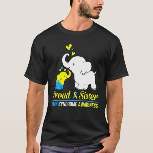 Elephant Dance Together Proud Sister Down Syndrome T-shirt (Voorkant)