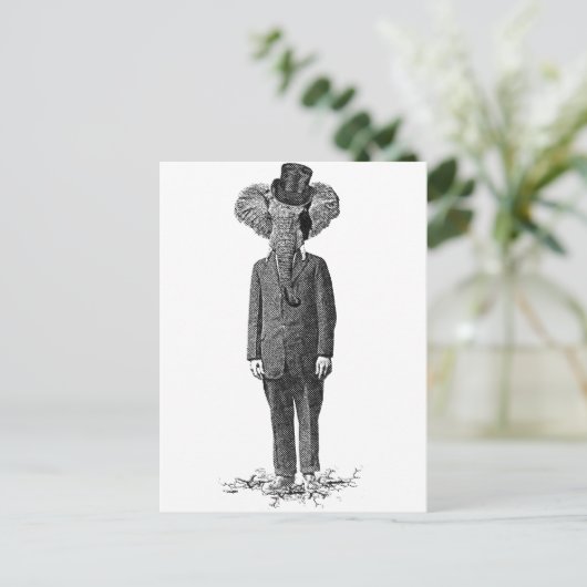 Elephant dandy briefkaart (Staand voorkant)