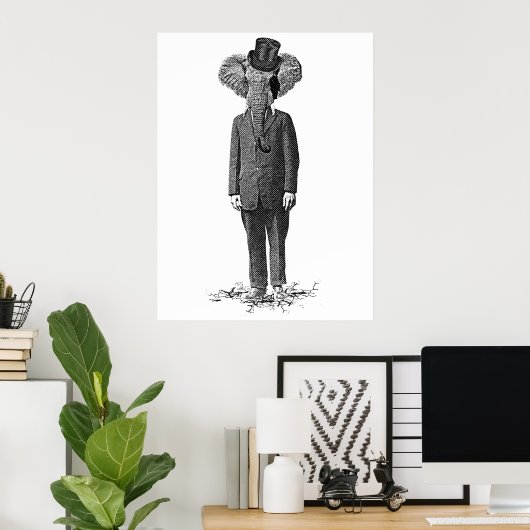 Elephant dandy poster (Thuiskantoor)