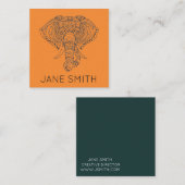 Elephant design moderne, stijlvolle creatieve indu vierkante visitekaartje (Voorkant / Achterkant)