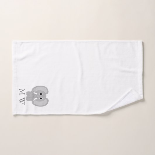 Elephant Design Monogrammed Bad Handdoek (Handdoek)