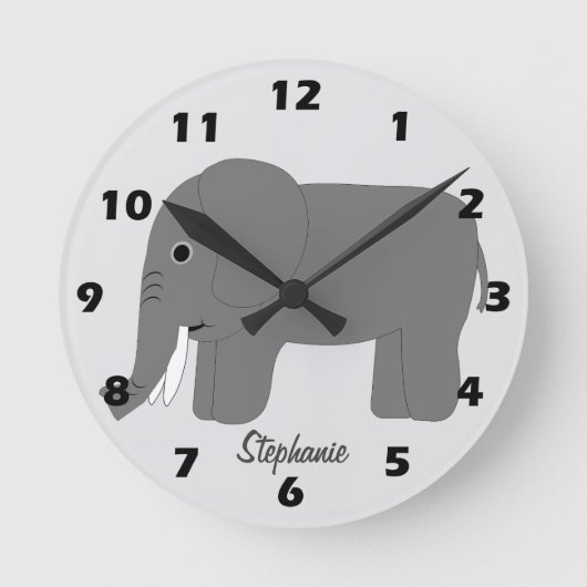 Elephant Design Personalised Ronde Klok (Voorkant)