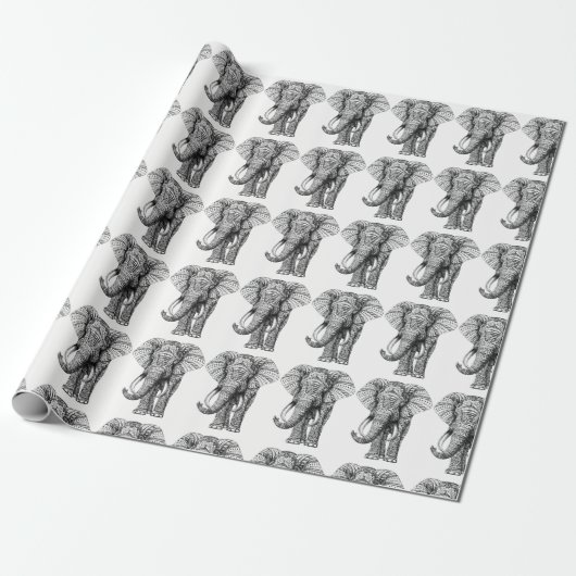 Elephant Design Wrapping Paper Cadeaupapier (Uitgerold)
