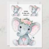 Elephant Diaper Cake Topper, Centerpart decor Kaart (Achterkant)
