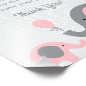 Elephant Diaper Raffle Display Sign in Pink & Grey Foto Afdruk (Hoek)