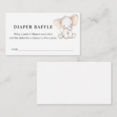 Elephant Diaper Raffle Ticket voor Baby shower Informatiekaartje (Voorkant / Achterkant)