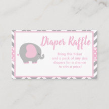 Elephant Diaper Raffle Ticket voor Baby shower