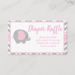 Elephant Diaper Raffle Ticket voor Baby shower Informatiekaartje