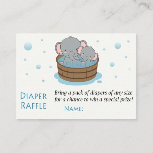 Elephant Diaper Raffle Tickets (Voorkant)