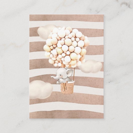 Elephant Diaper Raffle Tickets Enclosure Kaart (Achterkant)