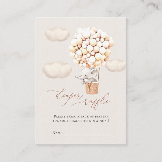 Elephant Diaper Raffle Tickets Enclosure Kaart (Voorkant)