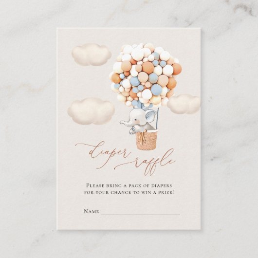 Elephant Diaper Raffle Tickets Enclosure Kaart (Voorkant)